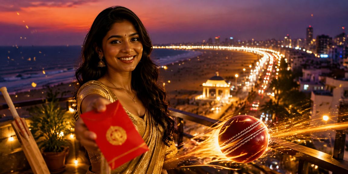 Scenic Chennai marina beach view reflecting cricket culture