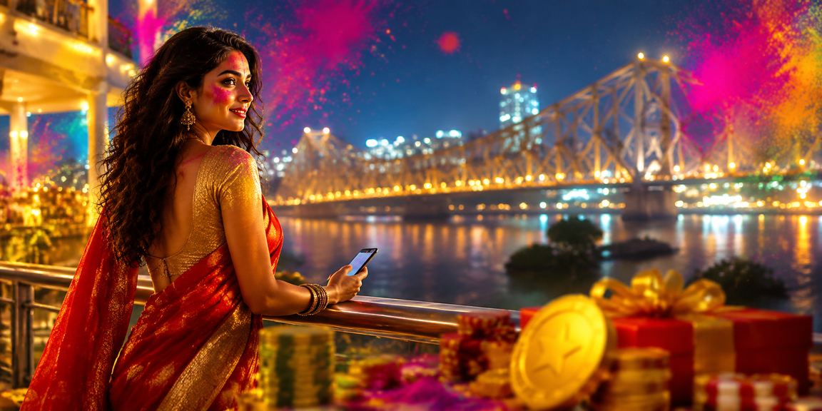 VIP player enjoying exclusive bonus offers near Kolkata's Howrah Bridge